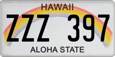 HI license plate ZZZ397