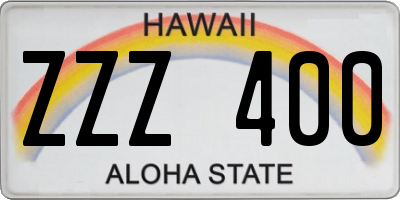 HI license plate ZZZ400