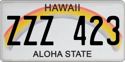 HI license plate ZZZ423