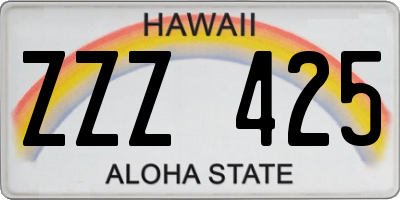 HI license plate ZZZ425