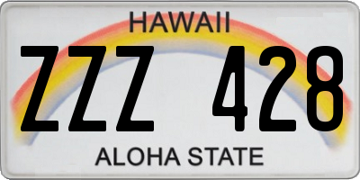 HI license plate ZZZ428