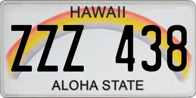 HI license plate ZZZ438