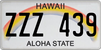 HI license plate ZZZ439