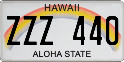 HI license plate ZZZ440