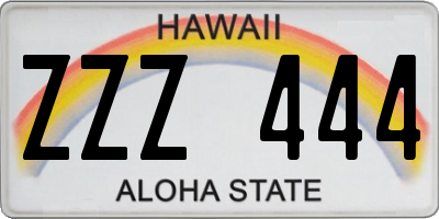 HI license plate ZZZ444