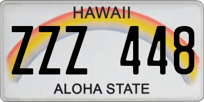 HI license plate ZZZ448