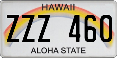 HI license plate ZZZ460