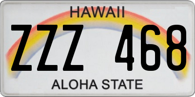 HI license plate ZZZ468