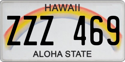 HI license plate ZZZ469