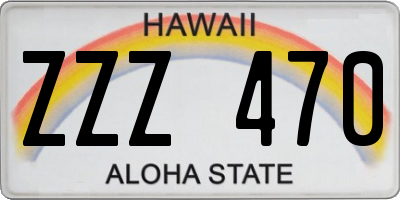 HI license plate ZZZ470