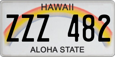 HI license plate ZZZ482