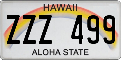 HI license plate ZZZ499