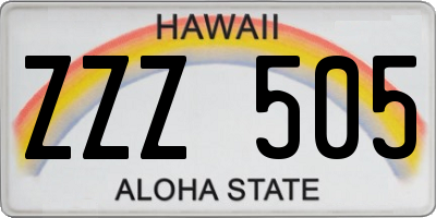 HI license plate ZZZ505