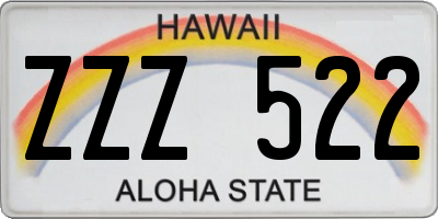 HI license plate ZZZ522