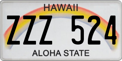 HI license plate ZZZ524