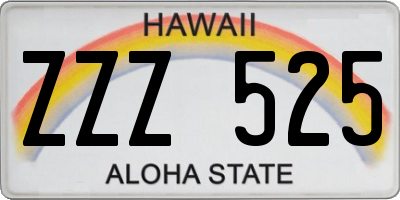 HI license plate ZZZ525