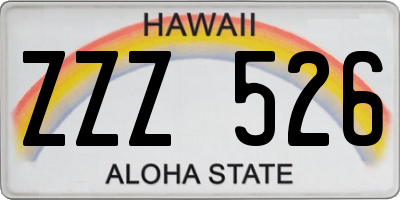 HI license plate ZZZ526