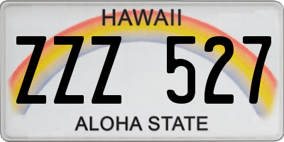 HI license plate ZZZ527