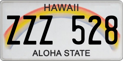 HI license plate ZZZ528