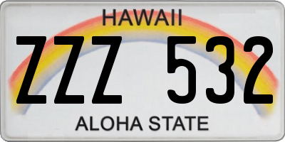 HI license plate ZZZ532