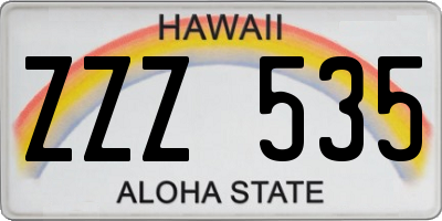 HI license plate ZZZ535