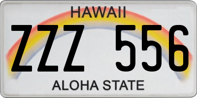 HI license plate ZZZ556