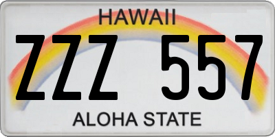 HI license plate ZZZ557