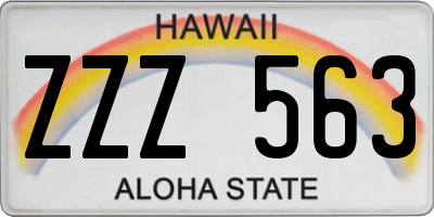 HI license plate ZZZ563