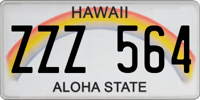 HI license plate ZZZ564