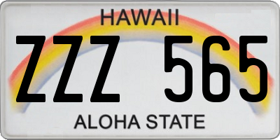 HI license plate ZZZ565