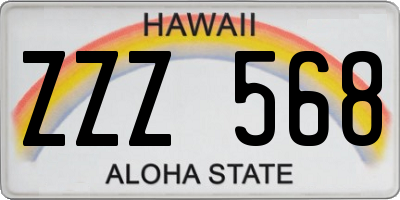 HI license plate ZZZ568