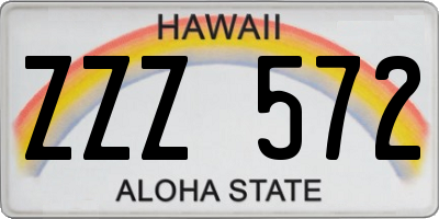 HI license plate ZZZ572