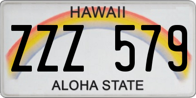 HI license plate ZZZ579