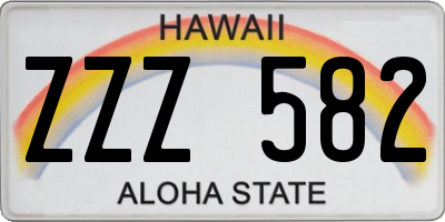 HI license plate ZZZ582