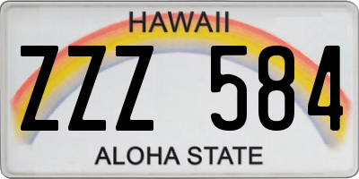 HI license plate ZZZ584