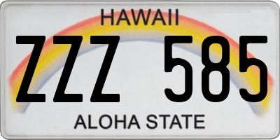 HI license plate ZZZ585