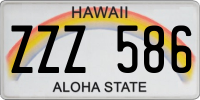 HI license plate ZZZ586