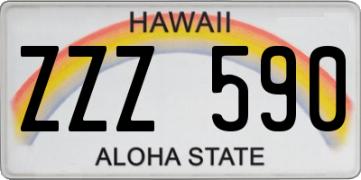 HI license plate ZZZ590