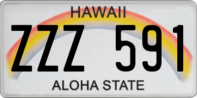 HI license plate ZZZ591