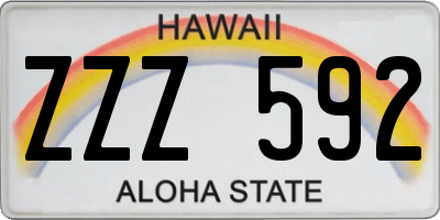 HI license plate ZZZ592