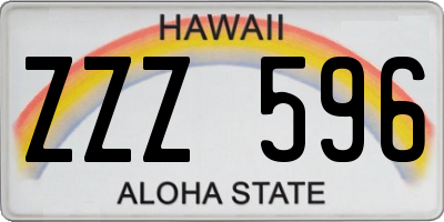 HI license plate ZZZ596