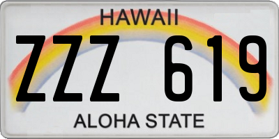 HI license plate ZZZ619