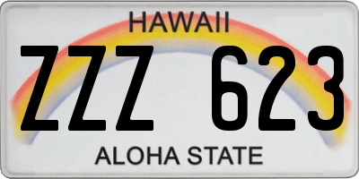 HI license plate ZZZ623