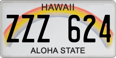 HI license plate ZZZ624