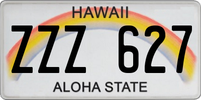 HI license plate ZZZ627