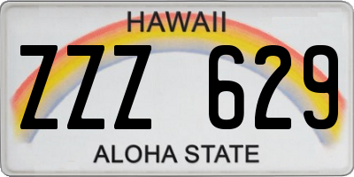 HI license plate ZZZ629