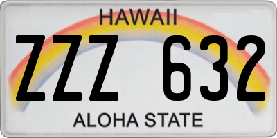 HI license plate ZZZ632