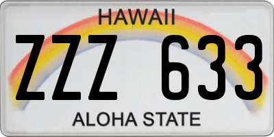 HI license plate ZZZ633