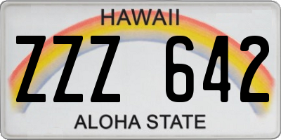 HI license plate ZZZ642