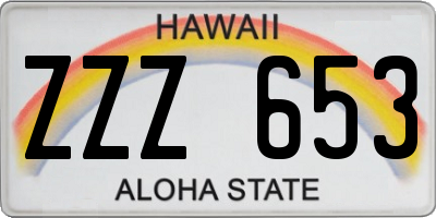 HI license plate ZZZ653